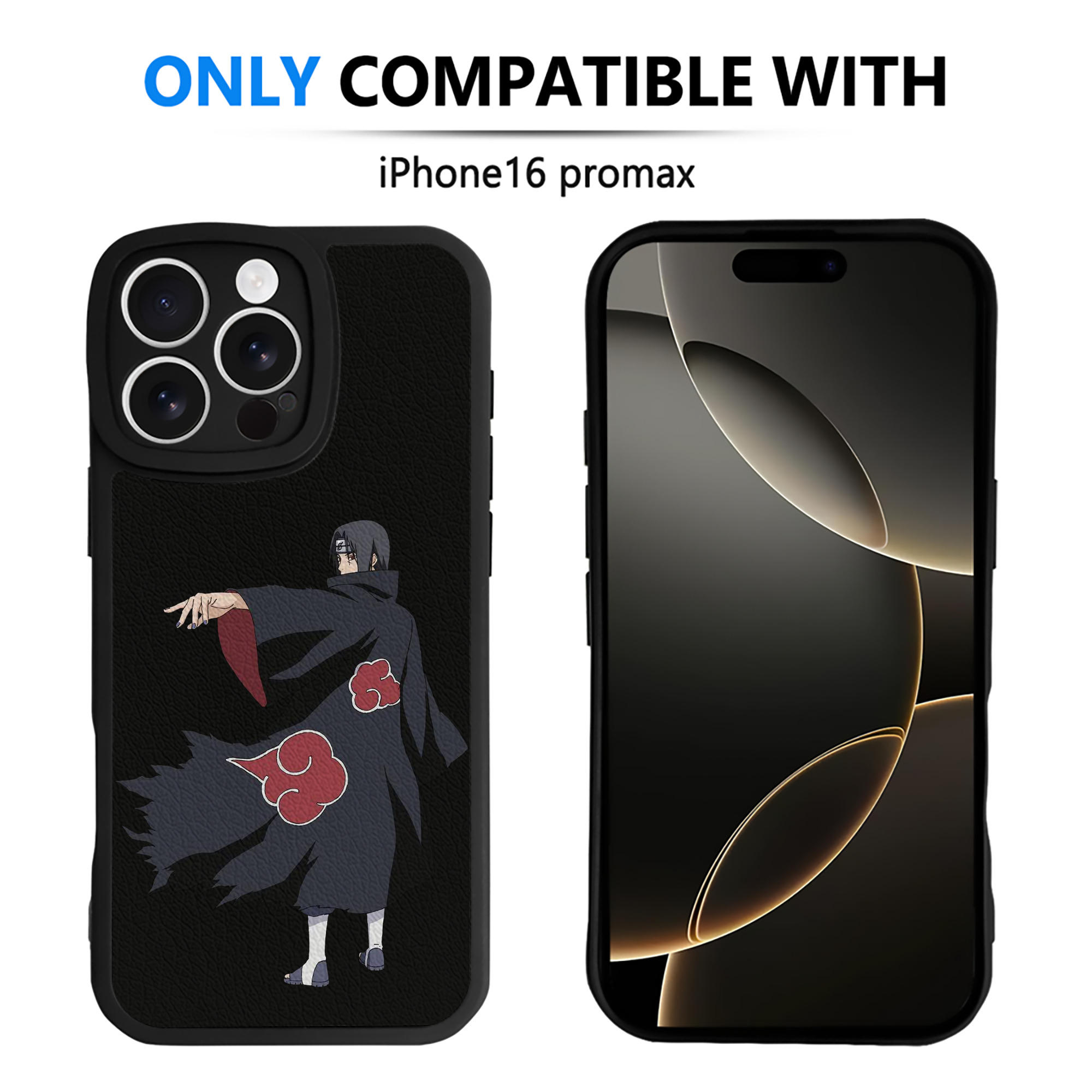 （画像用） NARUTO -ナルト- うちは イタチ Uchiha Itachi 【iPhone 16シリーズ対応】シリコンスマホケース（レザー調） 材質：シリコン